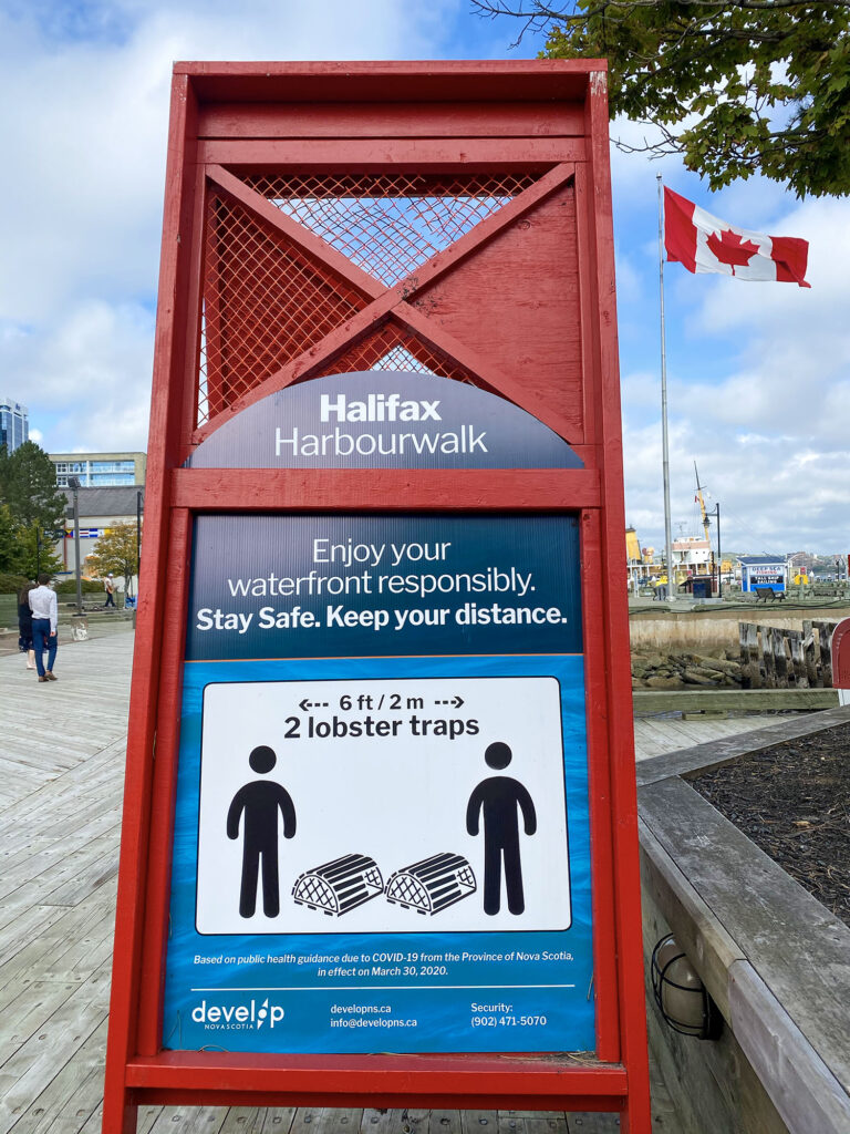 waterfront signage during COVID-19